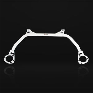 Ultra Racing 4---point front upper strut bridge for the Mazda MX---5 NC (2005–-–2015) for added chassis rigidity, better stability, and a more direct steering feel.