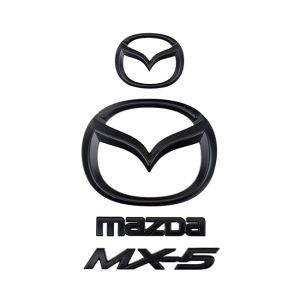 Matte black Mazda emblems set 4-piece for MX5 NCFL 2009-2015 aluminum badges front and rear