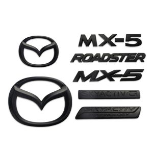 High quality matte black aluminum emblems for Mazda MX-5 ND