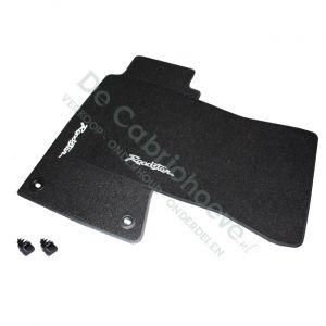 MX5 Black mats with white Roadster logo
