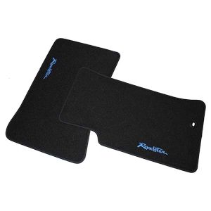 MX5 Mats black with cobalt blue Roadster logo