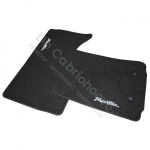 MX5 Black mats with white Roadster logo